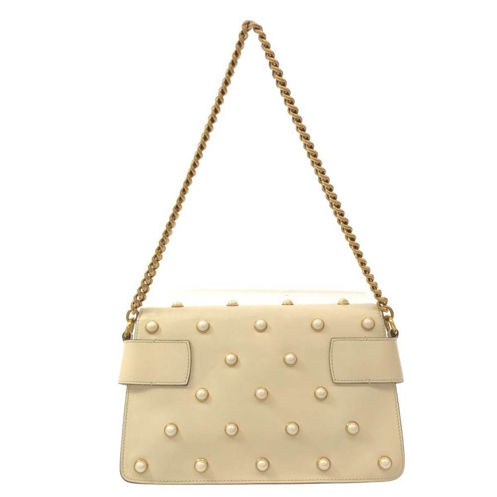 Gucci Chain Shoulder Bag Margaret White Ivory Bee Broadway Queen - Picture 3 of 12